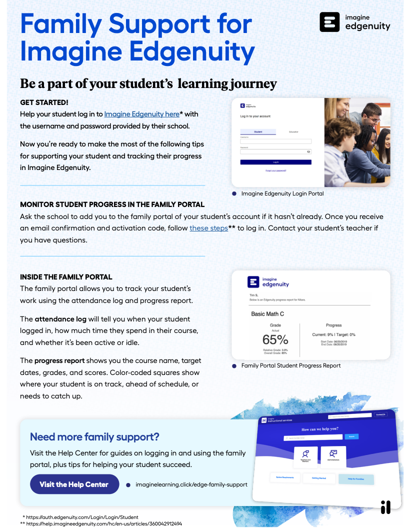 Imagine Edgenuity Family Support Resource (Grades 612) IS